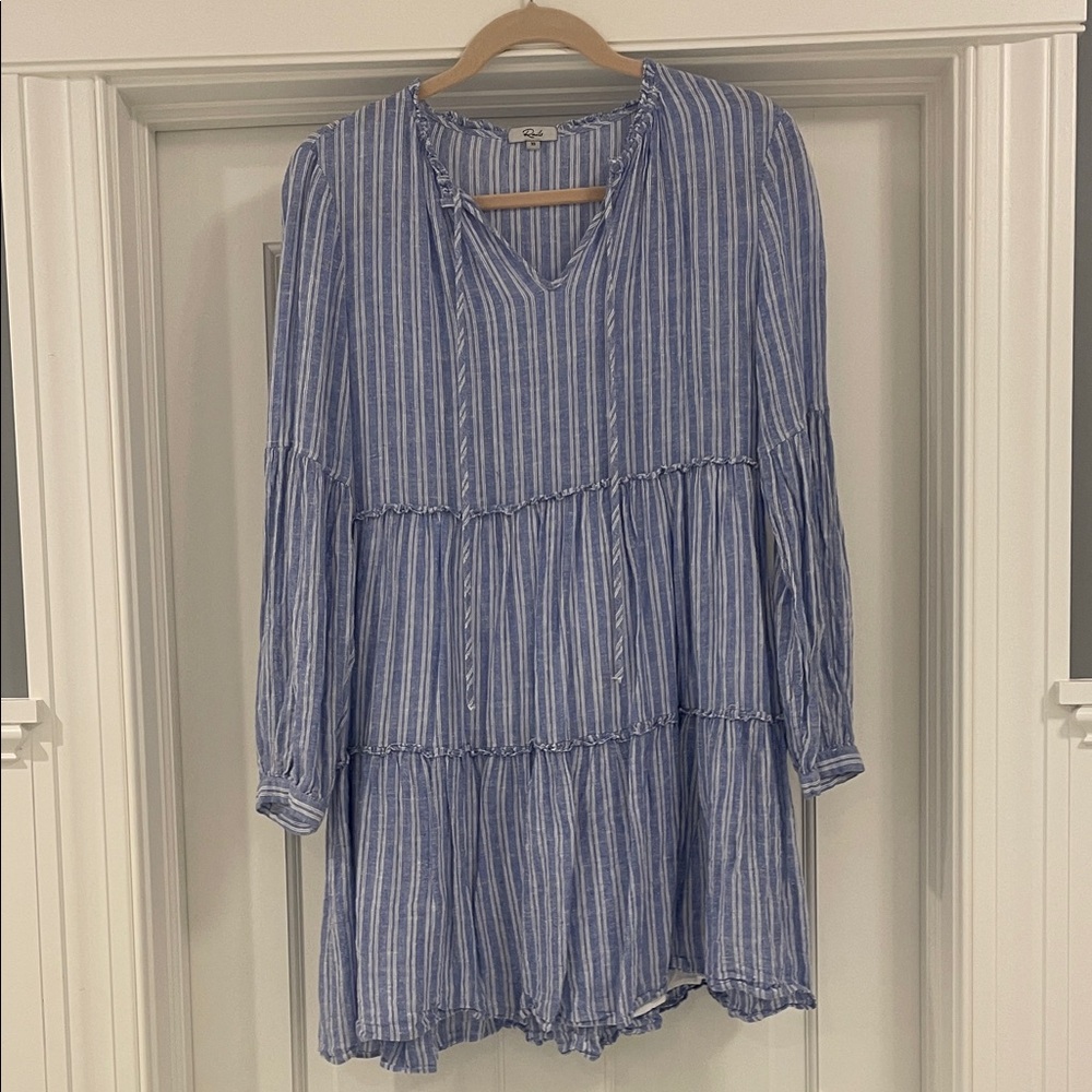 Rails Blue Striped Long Sleeve Dress - size X-Small